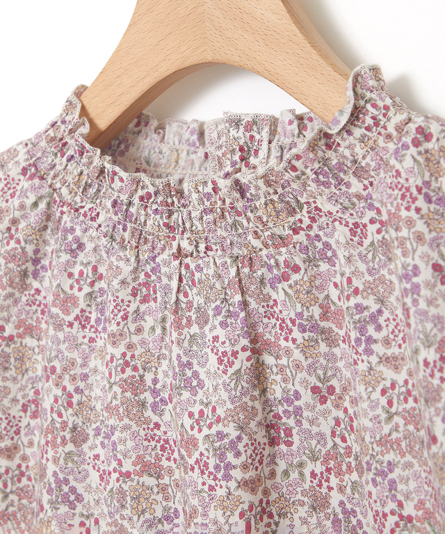 小花柄 シャーリング ブラウス【オンラインショップ・一部店舗限定】