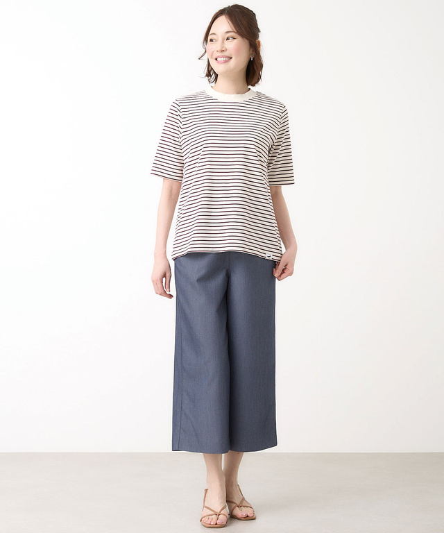 モックネック ボーダー Tシャツ