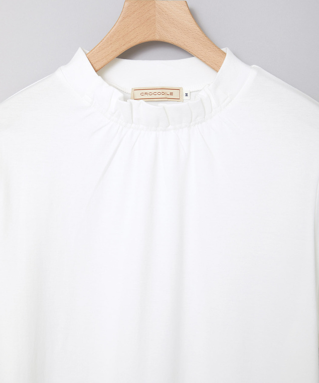 裾レース ハイネック プルオーバー