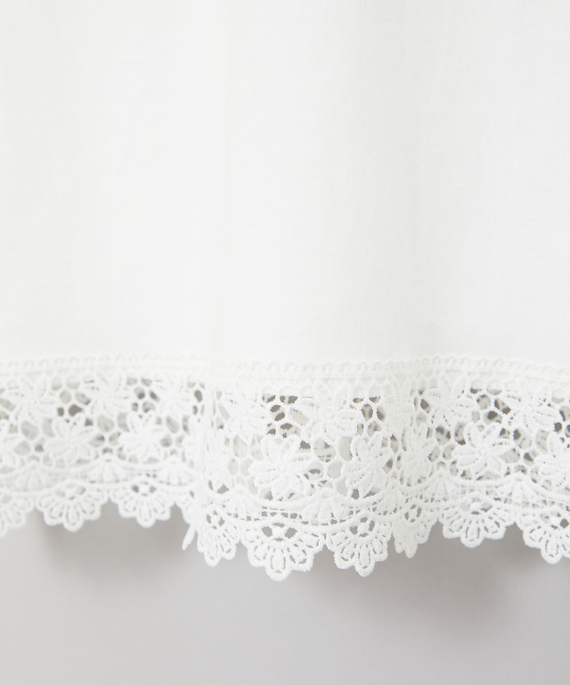 裾レース ハイネック プルオーバー