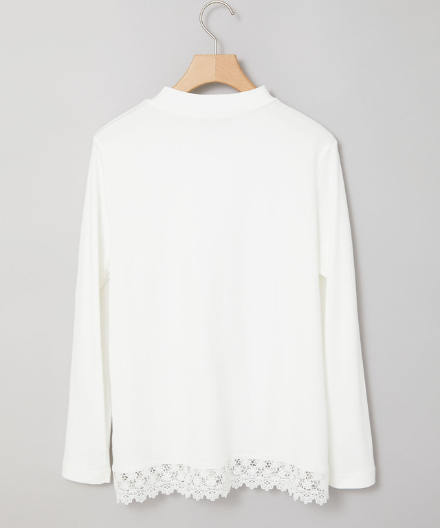 裾レース ハイネック プルオーバー