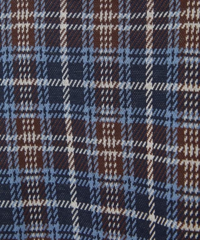 チェック柄 リブ配色 プルオーバー