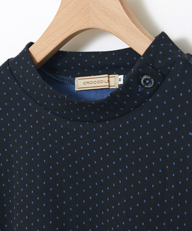 ドット柄 ハイネック プルオーバー