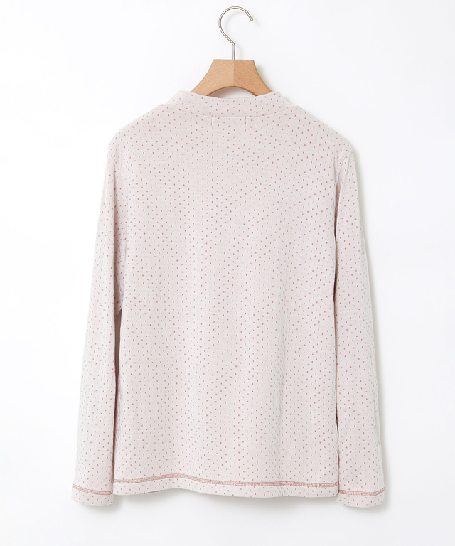 ドット柄 ハイネック プルオーバー