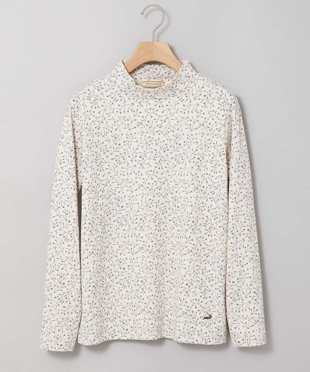 花柄プリント ハイネック プルオーバー