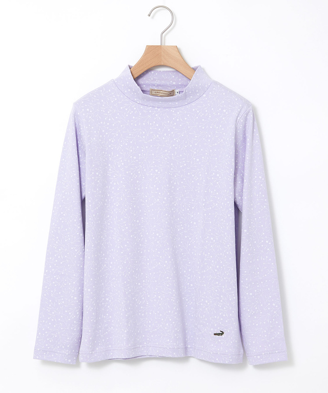 花柄プリント ハイネック プルオーバー