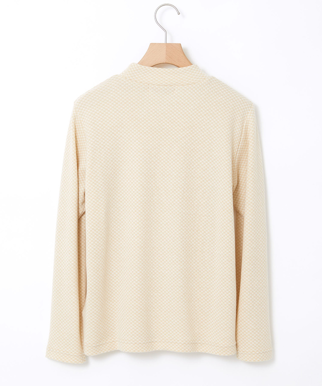 チェックジャカード ハイネックプルオーバー