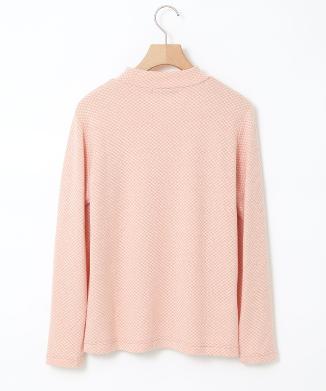 チェックジャカード ハイネックプルオーバー