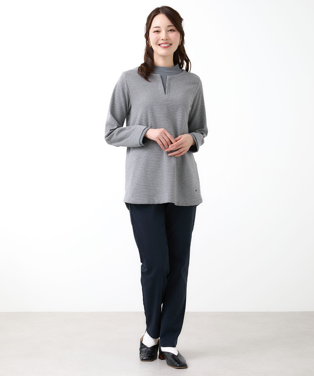 千鳥柄 ドッキング チュニック