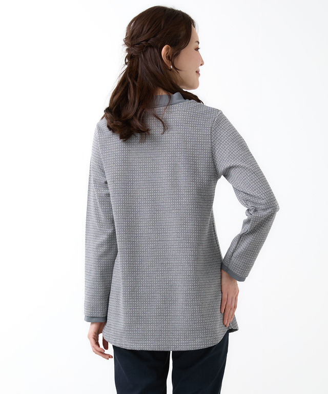 千鳥柄 ドッキング チュニック