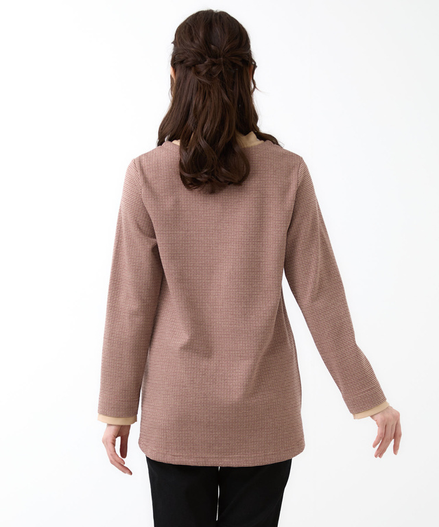 千鳥柄 ドッキング チュニック