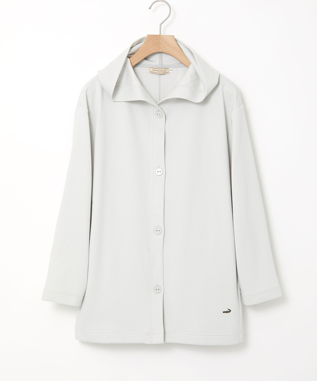 ショールカラー フードパーカー