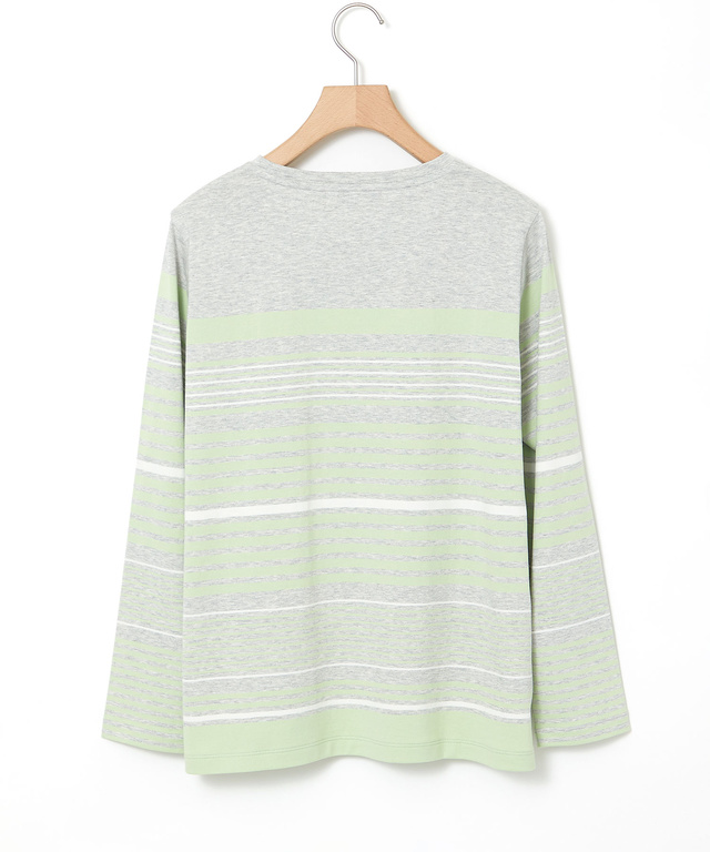 パネルボーダー 長袖 Tシャツ