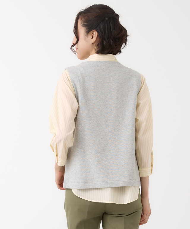 ミニ裏毛 ボタン ベスト