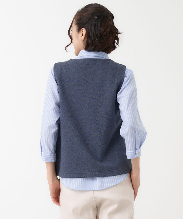ミニ裏毛 ボタン ベスト
