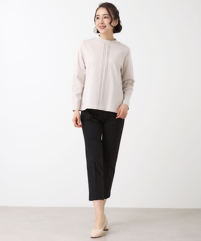 天竺 モックネック Tシャツ