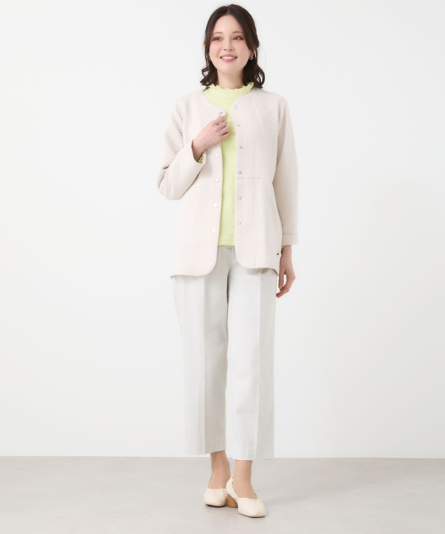 格子柄 ジャカード カーディガン