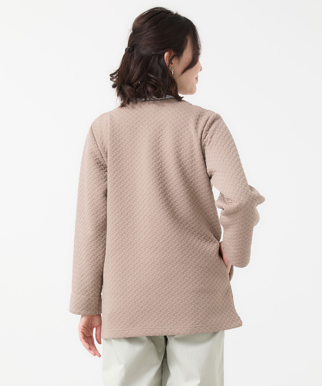 格子柄 ジャカード カーディガン