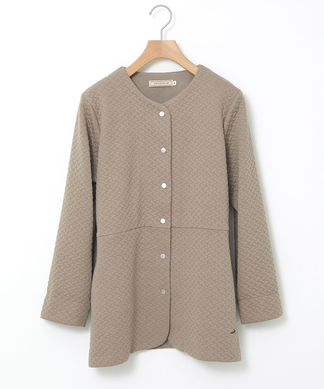 格子柄 ジャカード カーディガン