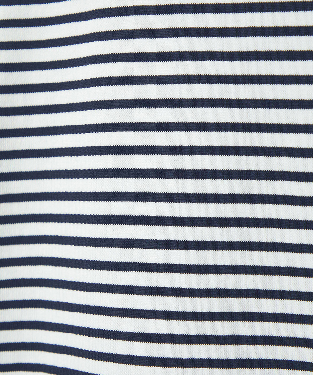 ボーダー 切り替え 七分袖Tシャツ