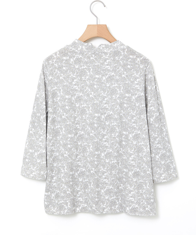 花柄プリント ハイネック プルオーバー