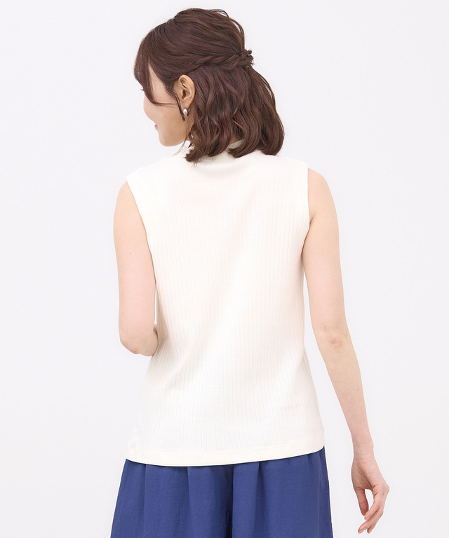 リブ ハイネック タンクトップ