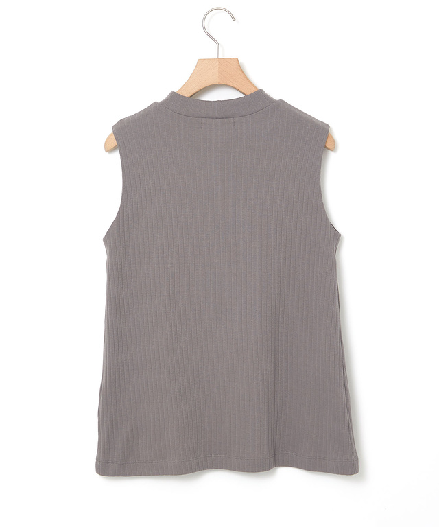 リブ ハイネック タンクトップ