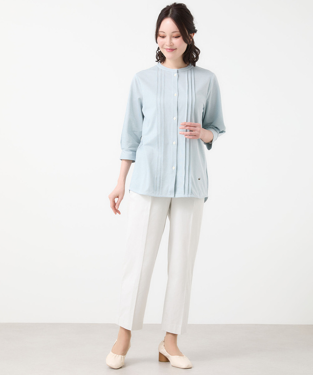 ストライプ ピンタック チュニック