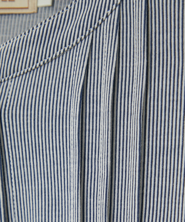 ストライプ ピンタック チュニック