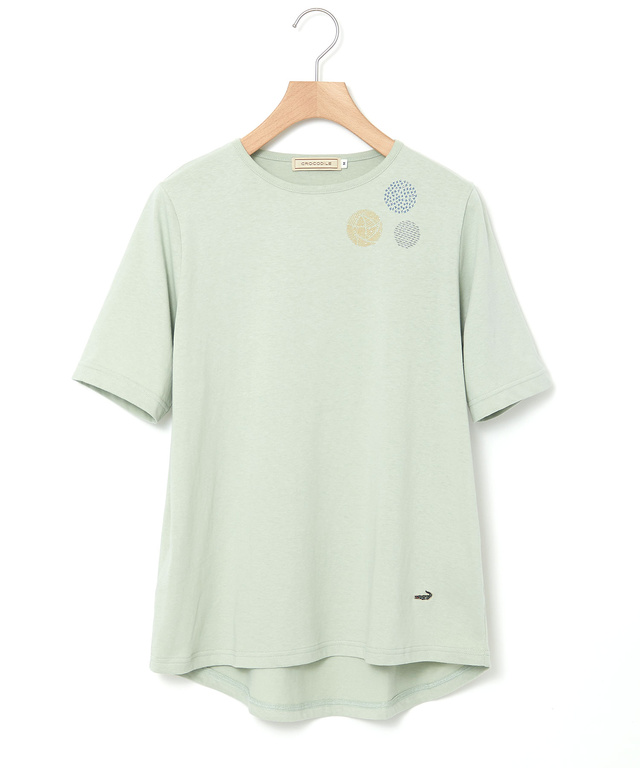 ブローチプリント 半袖 Tシャツ