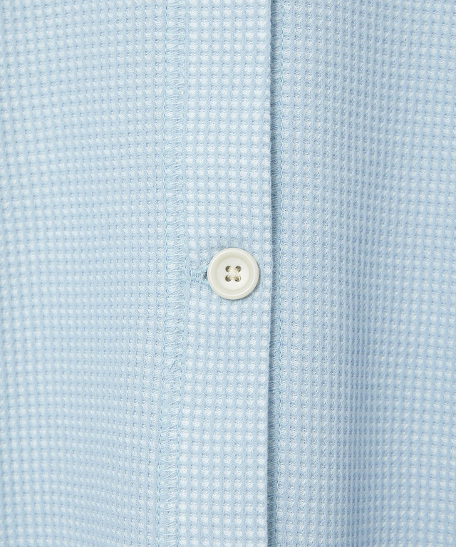 ワッフル生地 切り替え カーディガン