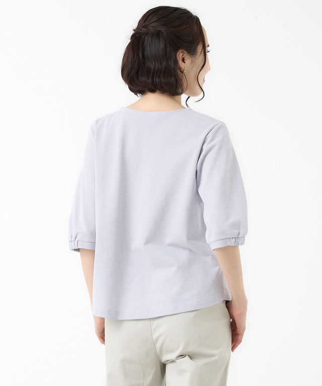 ピンボーダー パフスリーブ カットソー