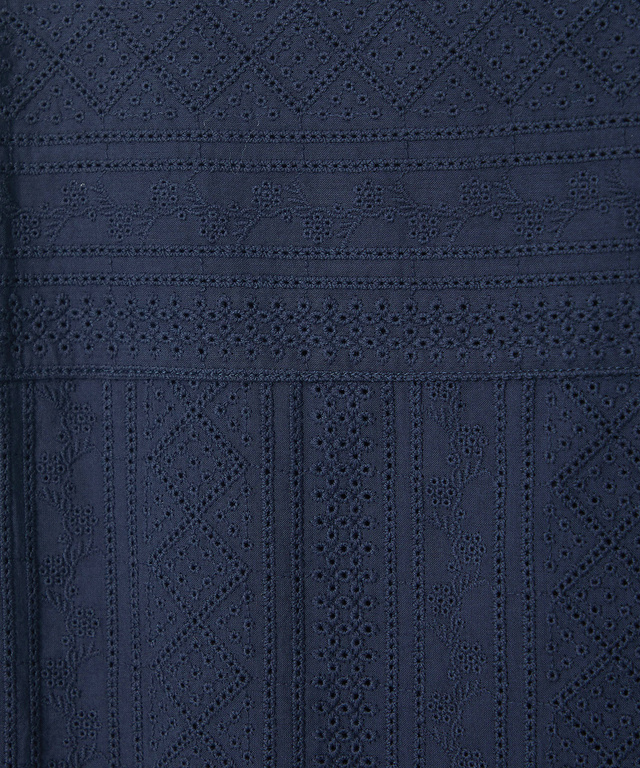 刺繍切り替え 七分袖 カットソー