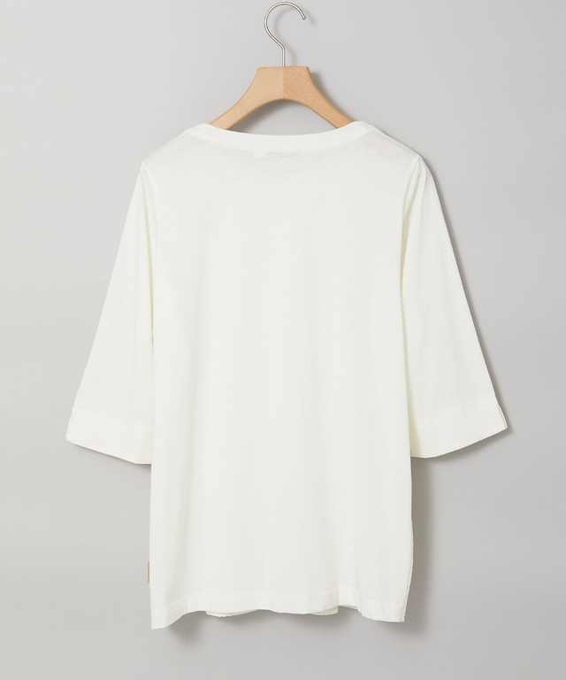 刺繍切り替え 七分袖 カットソー