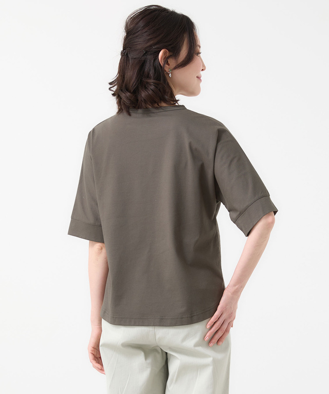 プレーティング天竺 切り替えデザイン Tシャツ