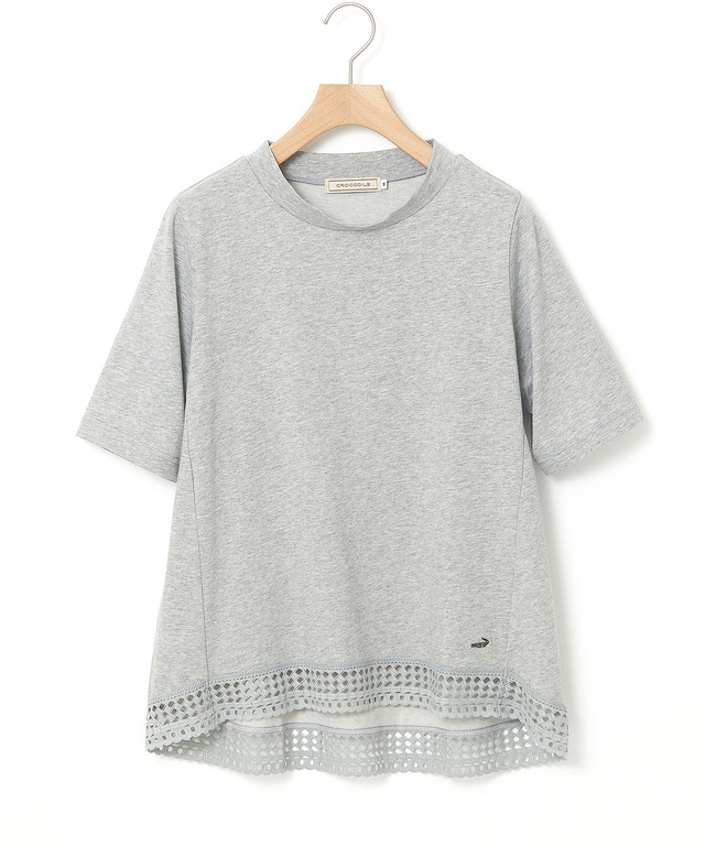 裾レース 半袖 Tシャツ