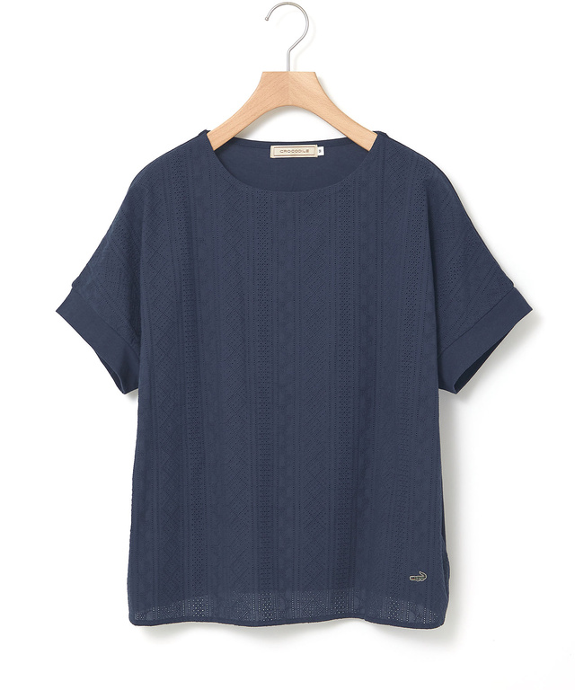 刺繍切り替え プルオーバー カットソー【オンラインショップ・一部店舗限定】