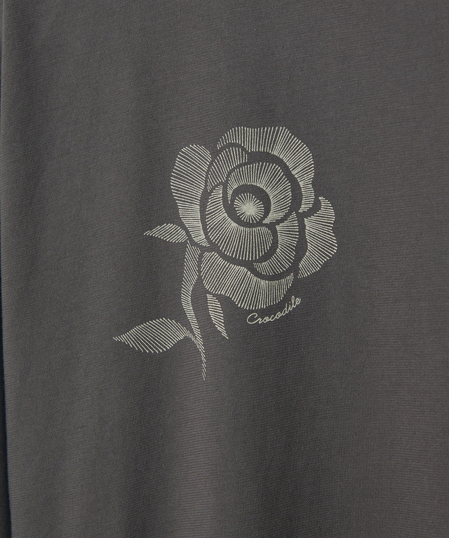 フラワープリント 天竺 Tシャツ