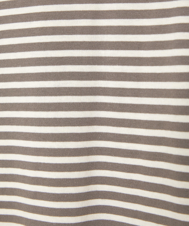 襟ニット ボーダー Tシャツ
