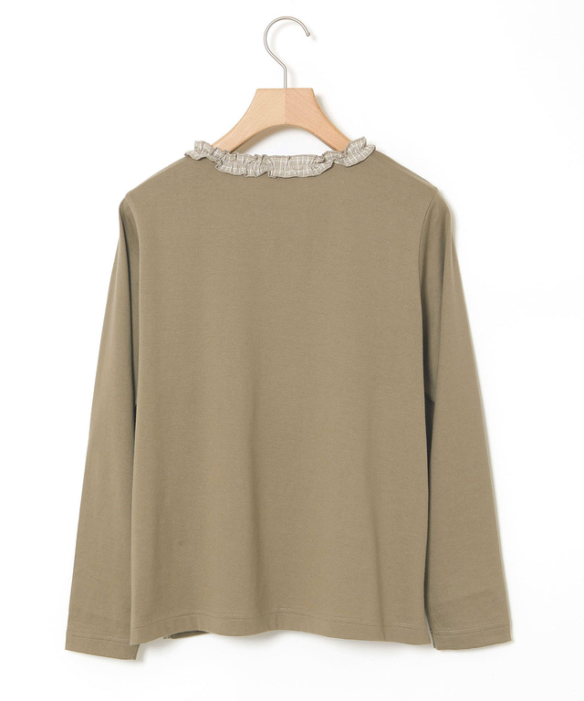 フリル襟 長袖 Tシャツ
