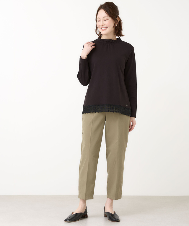 裾レース ハイネック プルオーバー【オンラインショップ・一部店舗限定】【手洗いOK】