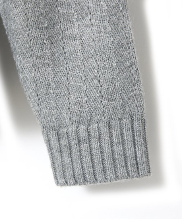 ウールブレンド ボトルネック ケーブルニット【手洗いOK】