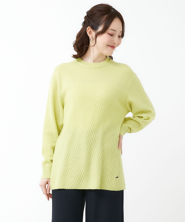 クルーネックニットチュニック