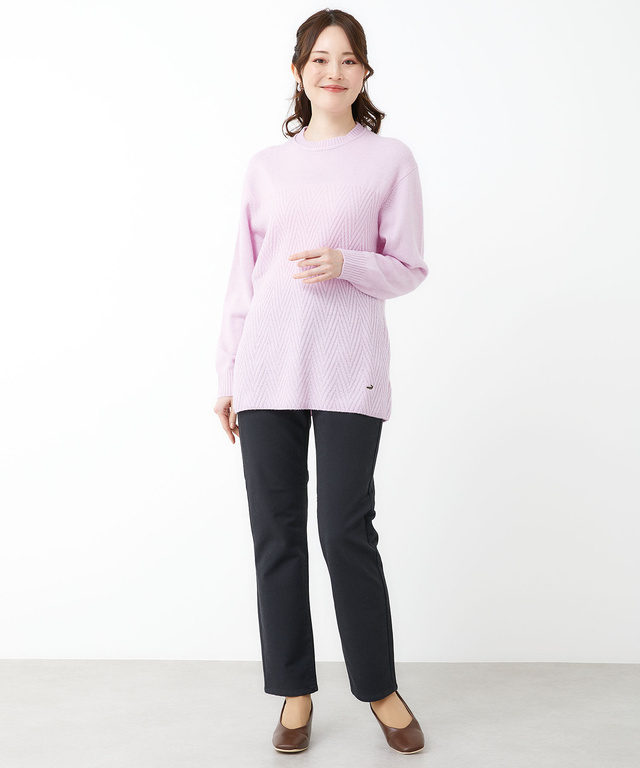 クルーネックニットチュニック