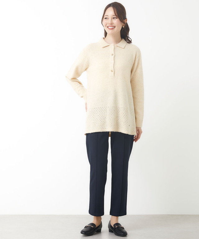 シルクブレンド ネップ ニットチュニック