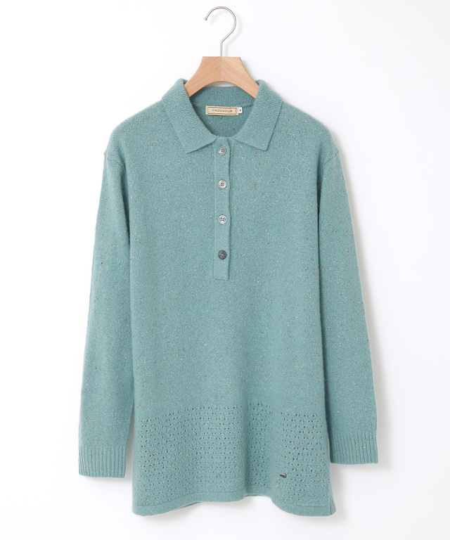 シルクブレンド ネップ ニットチュニック