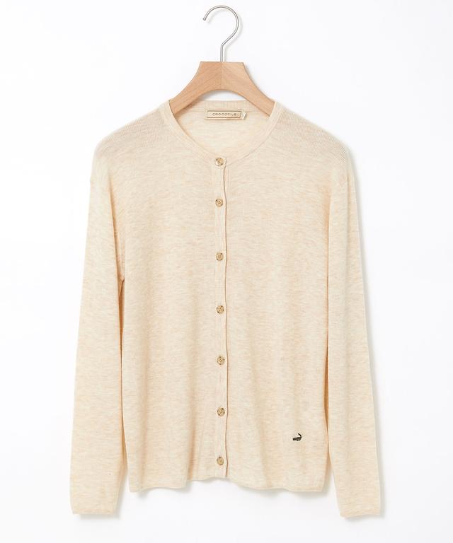 ウールブレンド リブニット カーディガン