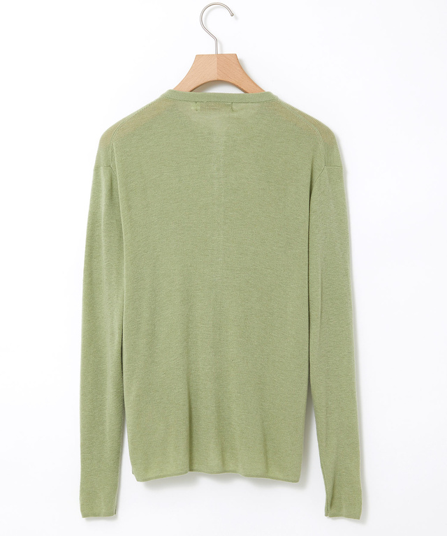 ウールブレンド リブニット カーディガン