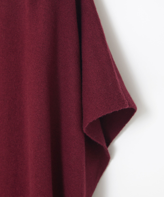 ウールブレンド ポンチョ風 ニット ベスト【手洗いOK】