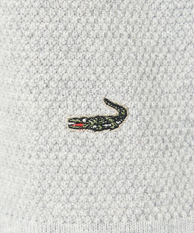 ウールブレンド 鹿の子編み ニットカーディガン【手洗いOK】